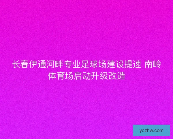 长春伊通河畔专业足球场建设提速 南岭体育场启动升级改造