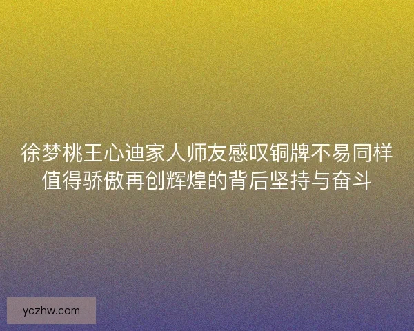 徐梦桃王心迪家人师友感叹铜牌不易同样值得骄傲再创辉煌的背后坚持与奋斗